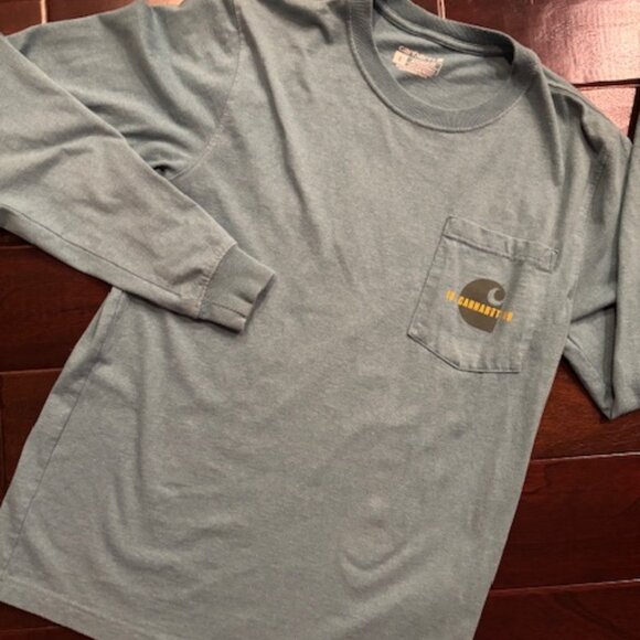 Carhartt long sleeve loose fit shirt size small light teal outdoor women’s - Picture 1 of 4